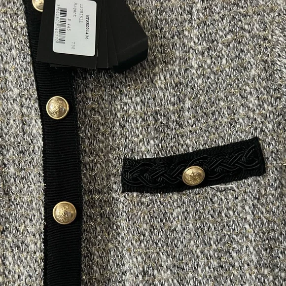 Maje - Silver Tweed Mini Dress - Size 38 (US 6) - Picture 4 of 10